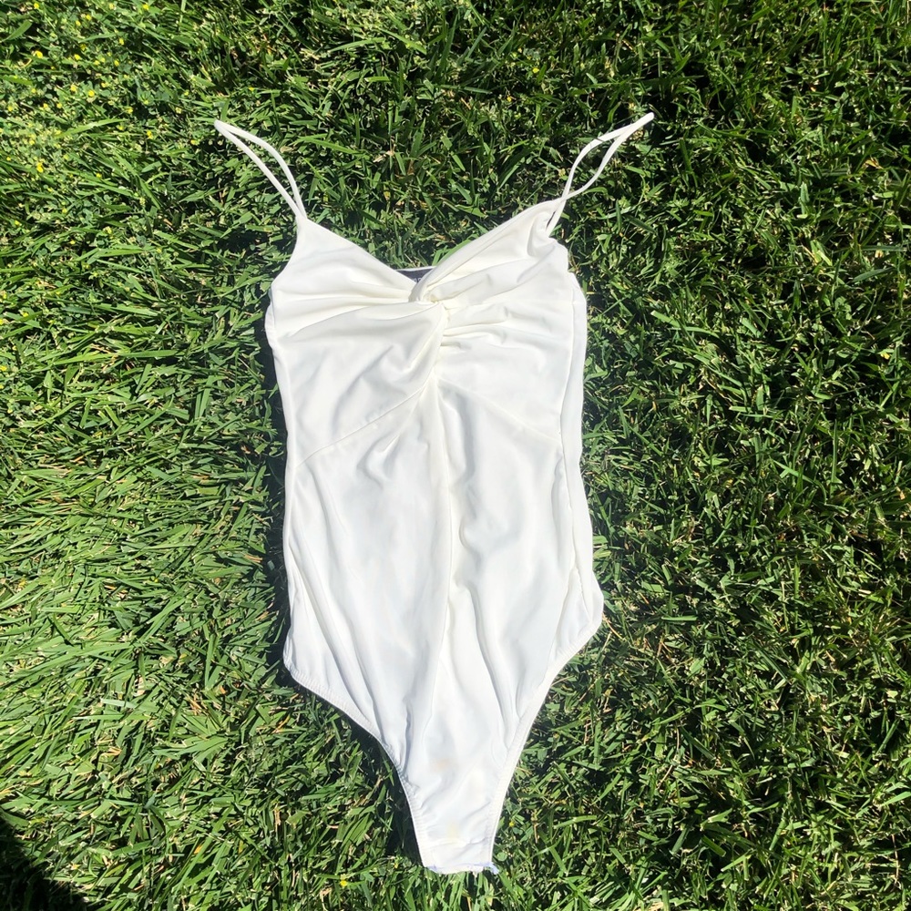 White thong bodysuit